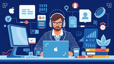 A modern and tech-savvy digital illustration of a remote tech support specialist assisting a client through a video call, surrounded by tech gadgets and digital tools, symbolizing efficient and reliable tech assistance, showcasing expertise and professionalism in solving tech issues remotely, inspiring users to seek expert tech support.