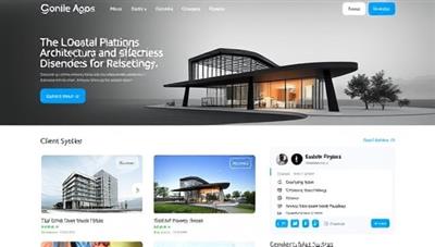 An online platform interface showcasing architectural project listings, freelancer profiles, client reviews, and a seamless bidding system, fostering a collaborative and efficient marketplace for architectural services.