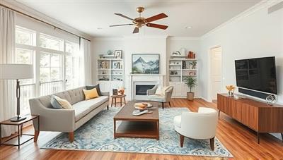 An AR visualization of a living room renovation project, where virtual furniture, colors, and fixtures are superimposed onto the existing space, demonstrating the transformative power of AR technology in home renovation planning.