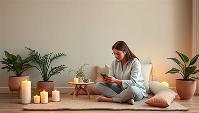 An emotionally supportive image featuring a virtual financial therapy session, with a therapist providing guidance and comfort to a client facing financial stress, surrounded by calming elements like candles, plants, and relaxation aids, symbolizing the healing and transformative power of financial therapy.