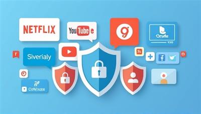 A visually appealing graphic illustrating various subscription services, such as streaming platforms, delivery apps, and online courses, with overlays of protective shields symbolizing insurance coverage, creating a sense of security and reliability for consumers in the digital realm.
