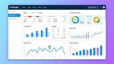 A sleek dashboard interface of the FinTrack Insights platform displaying various financial metrics and charts, highlighting the user-friendly design and comprehensive data visualization capabilities of the subscription-based financial reporting tool.