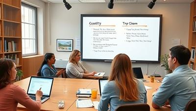 An online workshop setting with participants engaged in a lively discussion, sharing digital writing prompts, receiving feedback from the instructor, and collaborating in real-time on a virtual whiteboard, fostering a sense of creativity and camaraderie.