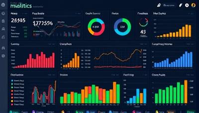 A dynamic financial dashboard displaying key performance indicators and financial metrics in colorful charts and graphs, with real-time data updates, highlighting the comprehensive and interactive features of CloudFin Analytics for financial reporting.