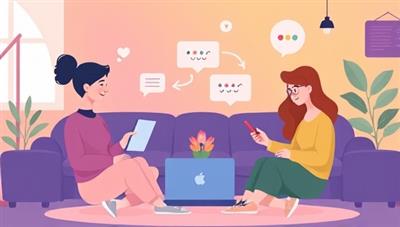 A digital illustration depicting individuals engaging in virtual mental health coaching sessions, with a supportive environment, calming colors, and visual representations of emotional well-being and self-discovery, conveying a sense of empathy and connection within the MindMentor Connect platform.