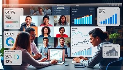 An engaging visual of a diverse group of individuals virtually collaborating on investment decisions, shown through a digital platform interface displaying real-time investment data, charts, and community discussions, fostering a sense of inclusivity and shared success.