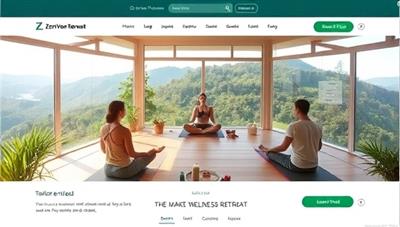 A serene virtual retreat setting with participants engaging in yoga poses, meditation practices, and mindfulness activities, surrounded by nature sounds and calming visuals, symbolizing the peaceful and rejuvenating experience offered by ZenVenture Retreats' online wellness platform.