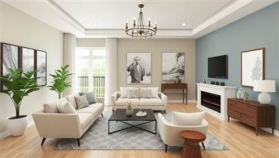 An aesthetically pleasing virtual room visualization displaying a beautifully designed living space with furniture arrangements, color palettes, and decor elements, demonstrating the transformative power of virtual interior design consultations.