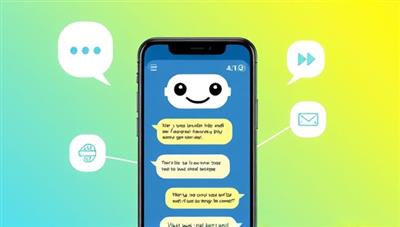 An artistic representation of a smartphone screen displaying a friendly chatbot interface with financial advice bubbles, icons representing budgeting and investing, and a smiling virtual assistant, creating a user-friendly and engaging experience.