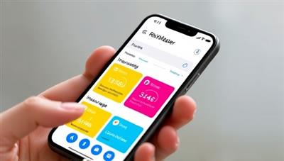 A modern smartphone displaying the RiskMaster app interface, with colorful graphics illustrating different risk factors and insurance coverage options, appealing to users looking for personalized insurance planning solutions on-the-go.