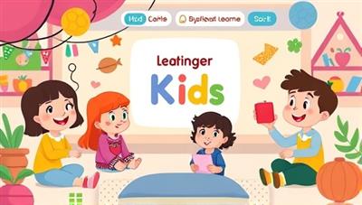 A colorful and vibrant online language learning environment for kids, featuring animated characters, interactive games, and cheerful illustrations that foster a playful and educational atmosphere for young language learners.