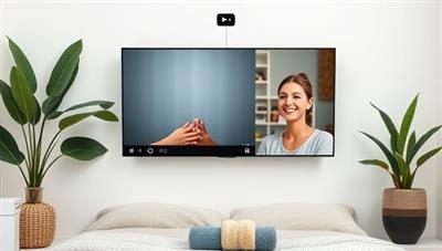 A virtual therapy session with a licensed therapist providing emotional support and guidance to a client via video call, with a calming virtual background and relaxation tools displayed, conveying empathy, trust, and mental well-being.