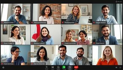 An online group video call screenshot with diverse participants engaging in a lively language learning session, sharing cultural insights and practicing conversation skills, reflecting a vibrant and interactive learning environment.
