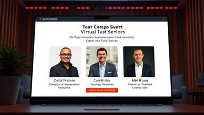 An online event platform showcasing a virtual seminar with real estate investment experts, interactive Q&A sessions, and networking lounges for attendees to connect and exchange insights, capturing the dynamic and engaging nature of InvestorSphere Events.
