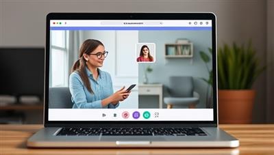 An online counseling session displayed on a laptop screen, featuring a mental health professional engaging with a client in a supportive and calming virtual environment, showcasing the consultancy's commitment to mental wellness and emotional support.