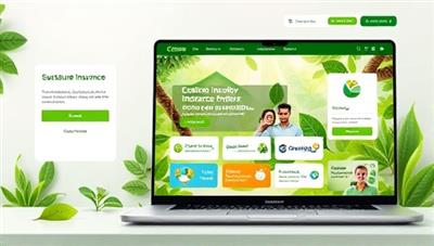 An artistic representation of EcoSure Marketplace featuring a vibrant and green-themed online platform with eco-friendly imagery, showcasing a variety of sustainable insurance products and green living resources for environmentally conscious consumers, symbolizing sustainability and eco-awareness in insurance offerings.