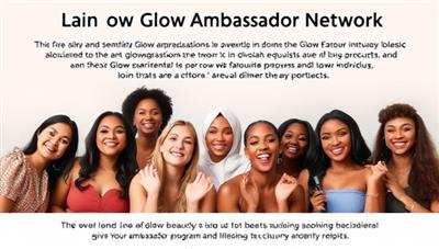 An engaging and inclusive social media post announcing the launch of the Glow Ambassador Network, featuring diverse beauty enthusiasts and influencers showcasing their favorite beauty products and expressing excitement about joining the ambassador program, conveying a sense of community and empowerment.