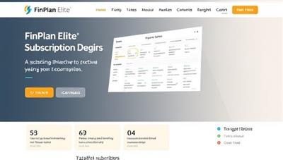 A sophisticated and modern website design showcasing the FinPlan Elite subscription service, with elegant visuals of financial planning tools, interactive goal setting features, and testimonials from satisfied subscribers, creating a sense of trust and reliability in the service.