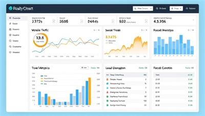 A digital marketing dashboard displaying real-time analytics and campaign performance metrics for a real estate client, with charts and graphs illustrating website traffic, lead generation, and social media engagement, showcasing the data-driven approach and results provided by RealtyReach Solutions' digital marketing services.