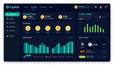 An image of a digital rewards dashboard displaying various cryptocurrencies earned by a user through completing tasks, shopping online, and engaging with partner brands, showcasing a diverse range of reward options and a seamless earning experience with CryptoRewards Hub.