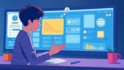 An engaging illustration of a student interacting with a digital learning interface that adapts in real-time to the student's preferences and progress, showcasing the platform's AI-powered customization and interactive features.
