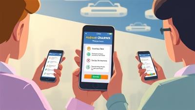 An animated visual of users engaging with the RiskQuest Challenge app on their smartphones, completing risk assessment quests and earning virtual rewards, creating a fun and educational experience in insurance risk management.