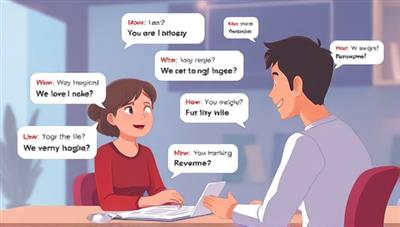 An animated scene of a user interacting with the AI chatbot on the app, practicing conversation in a foreign language with text bubbles displaying translations and feedback, creating an immersive language learning experience.