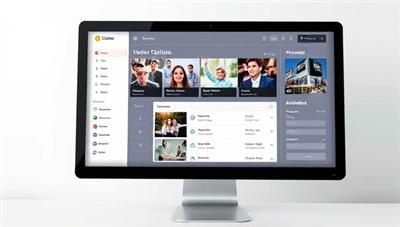 A sleek and modern virtual event planning dashboard on a computer screen, featuring a variety of event themes, vendor options, and attendee registration forms, symbolizing convenience and sophistication.