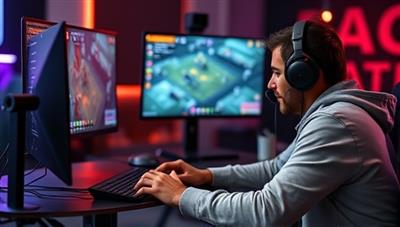 An engaging online gaming mentorship session where a mentor guides a novice player through gameplay strategies and tactics, providing real-time feedback and advice, creating a collaborative and educational gaming environment for skill enhancement.