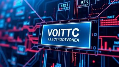 A futuristic digital interface displaying a blockchain network with encrypted voting data blocks, showcasing the secure and transparent nature of the voting system, instilling confidence in the integrity of elections.