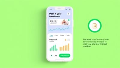 An app interface mockup featuring colorful visuals, simplified investment charts, and progress trackers, illustrating the ease of using TinyTreasury for micro-investing and wealth building, inspiring confidence and financial empowerment.