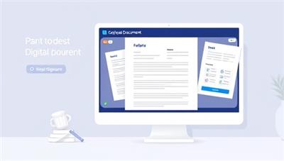 An illustration of a user-friendly legal document automation platform interface, with drag-and-drop features, customizable templates, and a digital signature option, illustrating the simplicity and convenience of creating legal documents online.