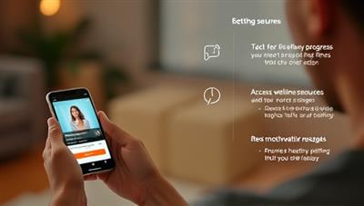 An individual engaging in a virtual workout session using the WellnessWise Personal app, tracking fitness progress, accessing wellness resources, and receiving motivational messages, promoting a healthy and balanced lifestyle through the app's features.