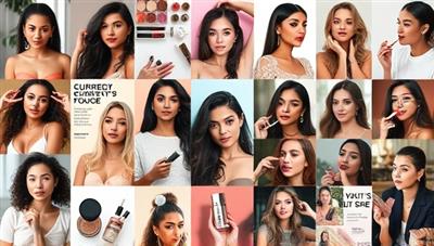 A visually dynamic collage showcasing diverse beauty influencers and content creators from the ambassador network, each creating unique beauty content, showcasing different beauty products, and engaging with their audience across various social media platforms, capturing the essence of collaboration and community in the beauty industry.