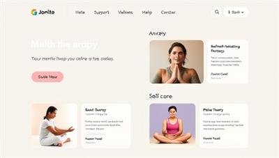 An empathetic and calming online mental health and wellness platform interface, showcasing virtual therapy sessions, relaxation techniques, and self-care resources for users seeking support and guidance in managing stress, anxiety, and mental well-being, creating a safe and inclusive space for healing and self-discovery.