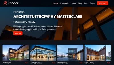 An online architectural photography masterclass platform showcasing stunning architectural images, behind-the-scenes photography setups, and editing demonstrations, inspiring participants to elevate their photography skills and capture architectural beauty with precision and artistry.