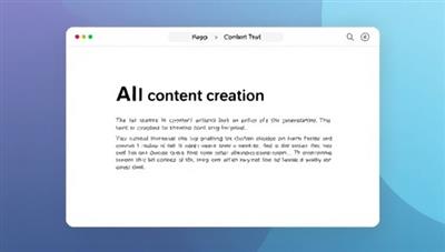 A sleek and modern digital interface showing the AI content creation platform in action, with dynamic text generation animations and user-friendly design, conveying innovation and efficiency.