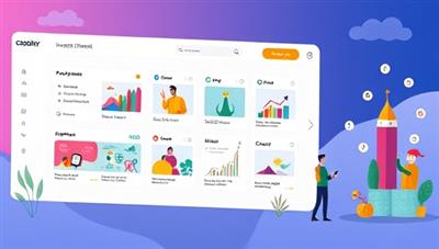 An illustration of a digital platform interface showcasing various investment opportunities with colorful graphics and icons, inviting users to explore and invest in innovative projects, conveying accessibility and diversity in investments.