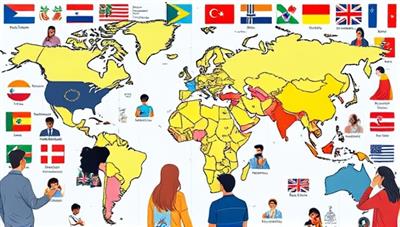 A vibrant global language exchange scene with users from different countries engaging in virtual conversations, sharing cultural insights, and practicing language skills in a dynamic and inclusive online community, fostering cross-cultural connections and mutual learning experiences.