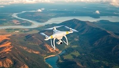 An aerial shot of a beautiful landscape captured by a drone, highlighting the stunning visuals and unique perspective that drone photography can offer to clients.