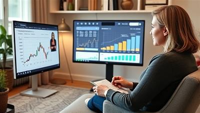 A professional image of a financial coach providing virtual advice to a client on budgeting and investment strategies, with a digital screen displaying financial charts and planning tools, surrounded by a cozy home office setting that conveys trust and expertise in financial mentorship.