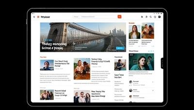An innovative digital magazine interface displaying a personalized homepage with articles and images tailored to the user's preferences and interests, highlighting the platform's customization capabilities and user-centric design.