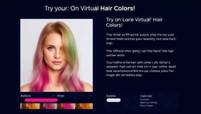 An interactive demo showcasing a user trying on different virtual hair colors through the ChromaLocks platform, with before-and-after split-screen visuals, realistic hair color rendering, and a slider tool to adjust color intensity, providing a fun and engaging virtual hair transformation experience.