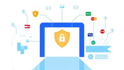 An illustrative representation of a secure digital payment gateway with multiple payment icons, a shield symbolizing security, and a seamless checkout process, illustrating the convenience and trustworthiness of the Simpay Connect service.