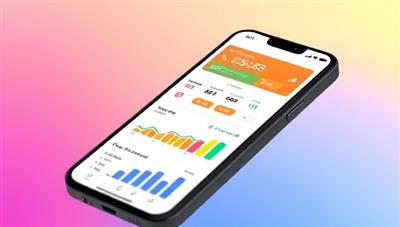 An interactive mobile app interface displaying a user's financial dashboard with colorful charts, budget progress bars, and savings goals, accompanied by AI-generated financial insights and recommendations, illustrating the app's intuitive and user-friendly approach to personal finance management.