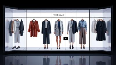 A sleek and stylish virtual wardrobe interface showcasing different outfit combinations on a digital screen, with a user interacting with the platform to personalize their style preferences, creating a modern and convenient styling experience.