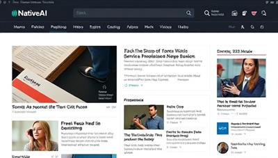 An online news portal showcasing a seamless integration of sponsored content within its editorial feed, with AI-powered ad recommendations tailored to individual user preferences, illustrating the unobtrusive and personalized nature of NativeAI's native advertising platform.