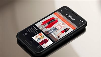An elegant smartphone screen displaying a user interface of the StyleGenie app, with personalized outfit recommendations, color palettes, and style inspirations, creating a visually appealing and user-friendly experience.
