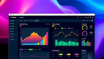 A visually appealing screenshot of the FinView Insights platform showcasing interactive financial dashboards with colorful graphs and charts, demonstrating data visualization and analysis capabilities.