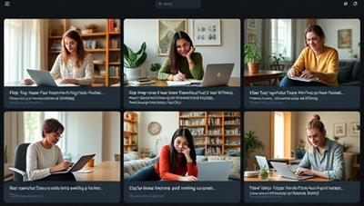 An online platform showcasing a virtual writing retreat session with multiple participants engaged in writing, chatting in breakout rooms, and receiving feedback from a writing coach, creating a vibrant and collaborative atmosphere.